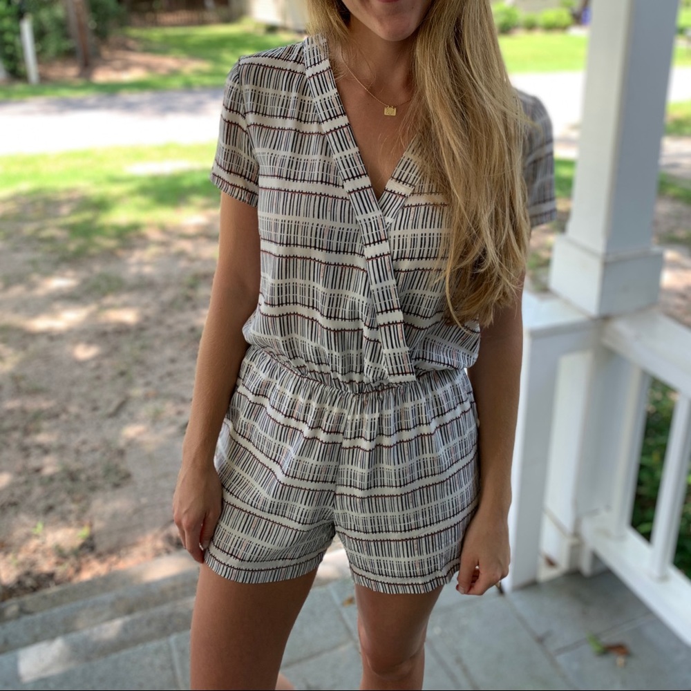 Silk Waverly Grey Romper